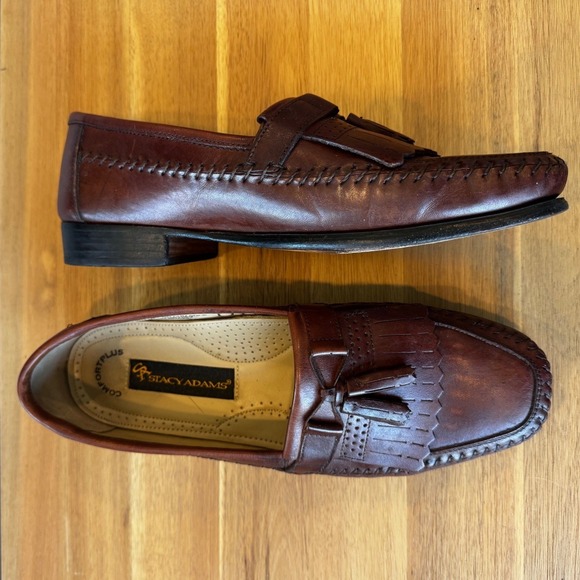 Stacy Adams Other - Stacy Adams Men 10 M Brown Leather Kiltie Tassel Loafer 25985 Comfort Plus